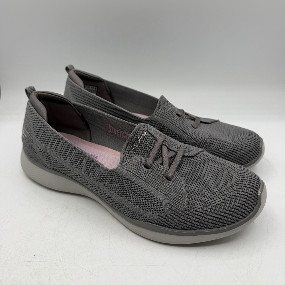 Skechers Microburst 2.0 Irresistible Shoes Womens 11 Grey Slip On Loafers 104136